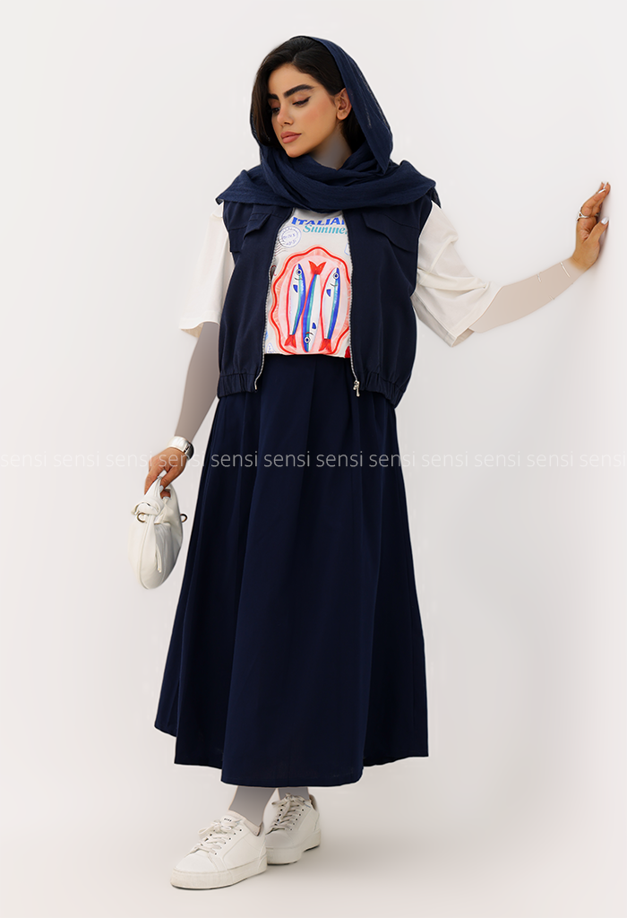 وست زنانه لینن کمرکش کد1006414